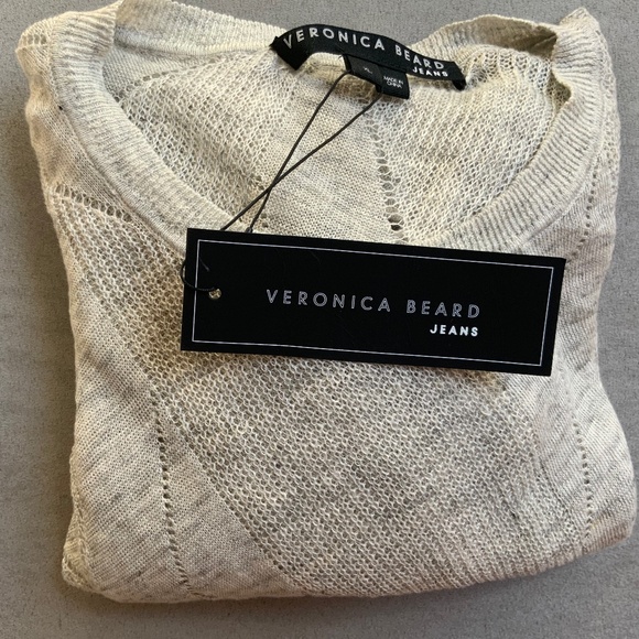 NWT $295 Veronica Beard Elina Crew Neck Sweater XL in Grey Melange - Picture 12 of 12